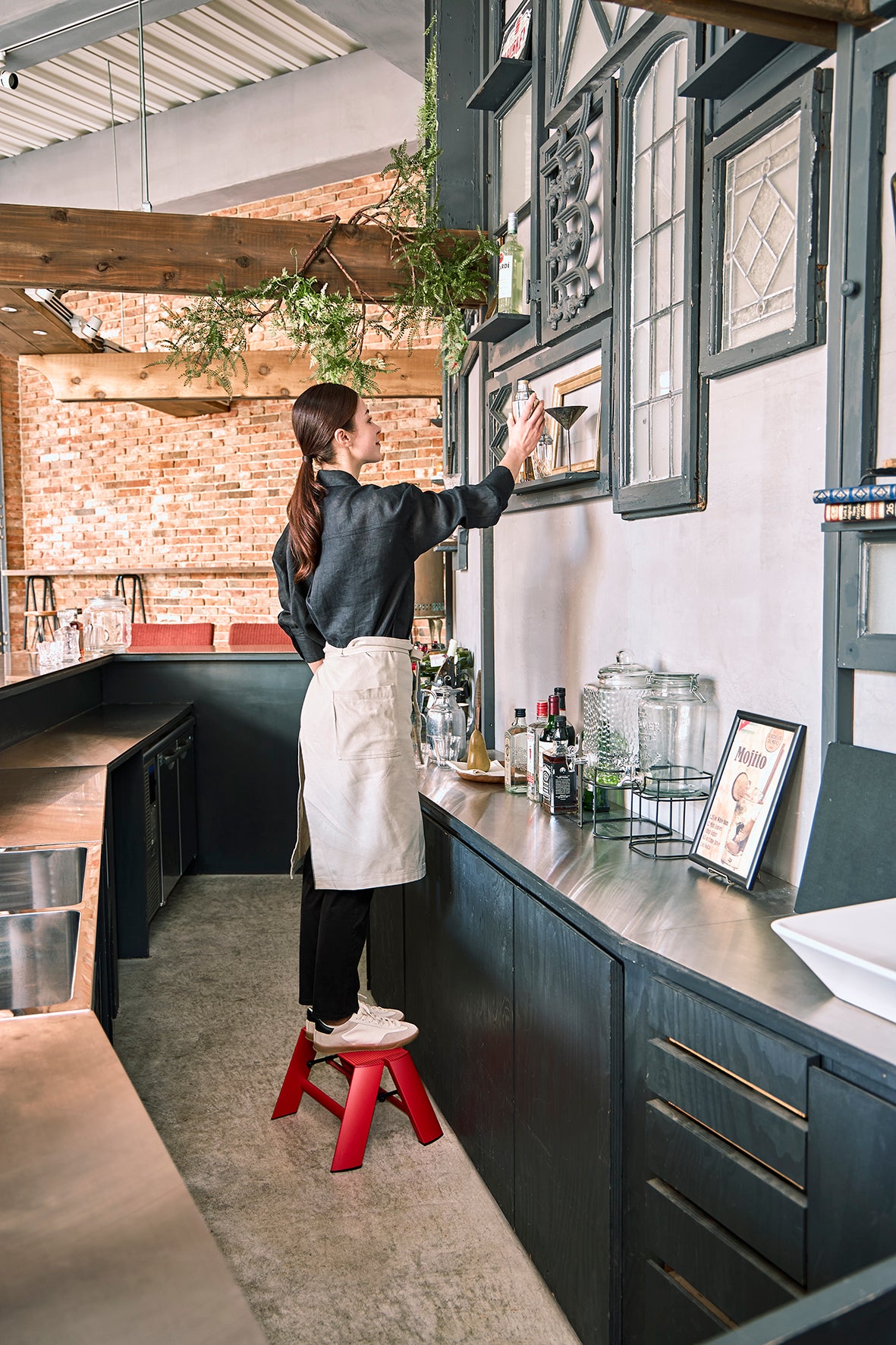 lucano step ladder 1-step RED