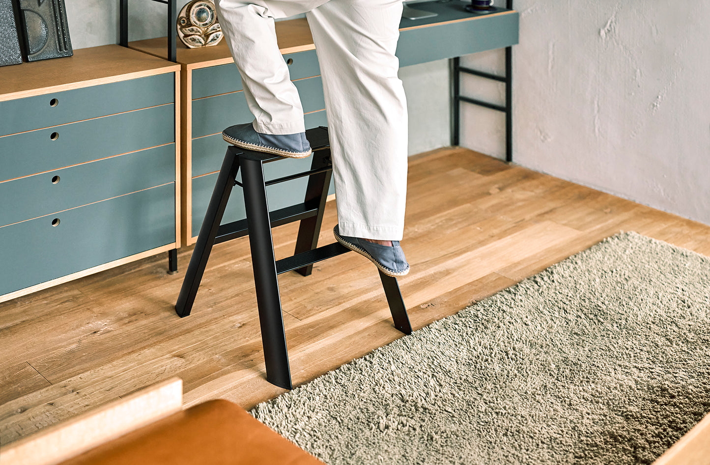 lucano step ladder 2-step BLACK