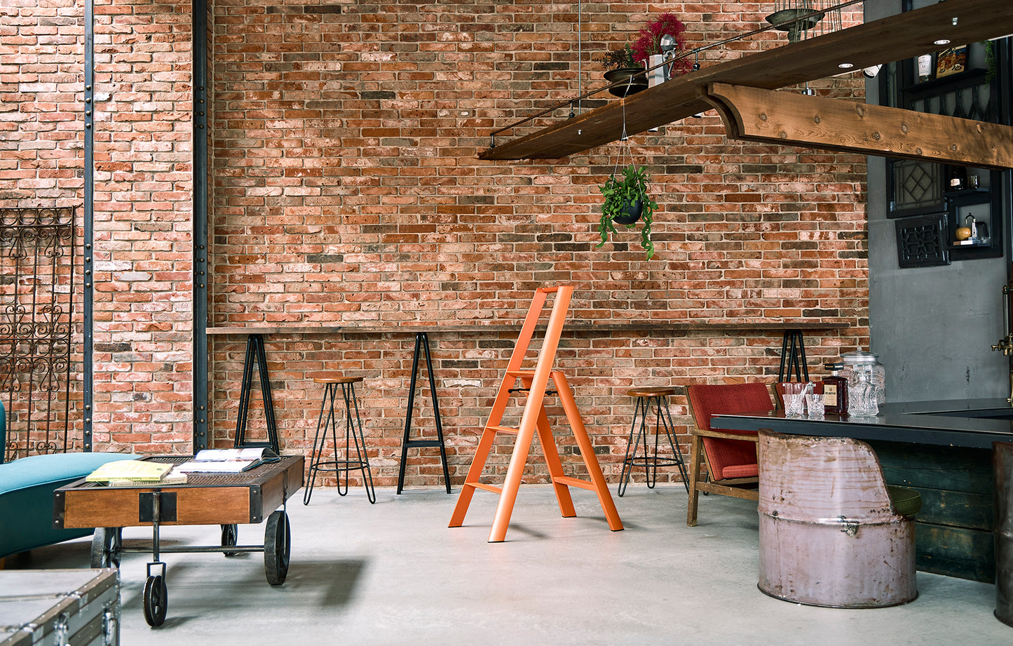 lucano step ladder 3-step ORANGE