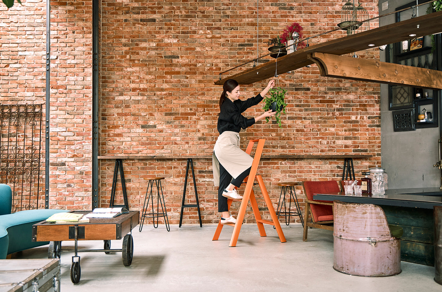 lucano step ladder 3-step ORANGE