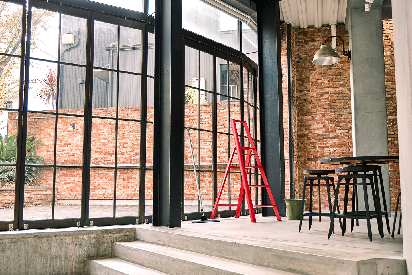 lucano step ladder 4-step RED