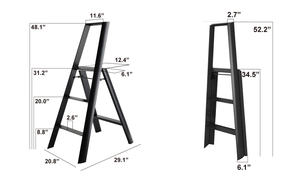 lucano premium step ladder 3-step GOLD