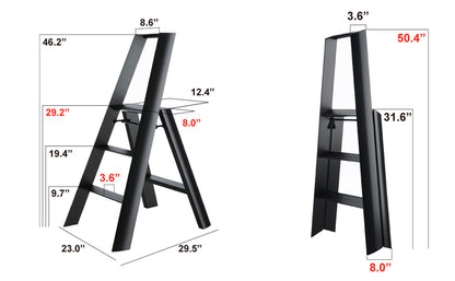 lucano wide step ladder 3-step WHITE
