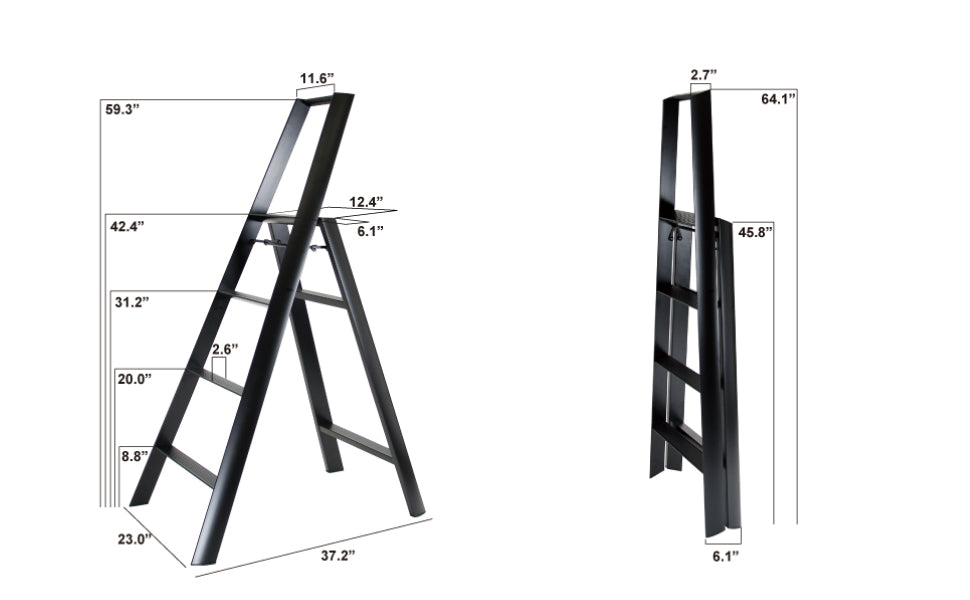 lucano step ladder 4-step MUSTARD YELLOW